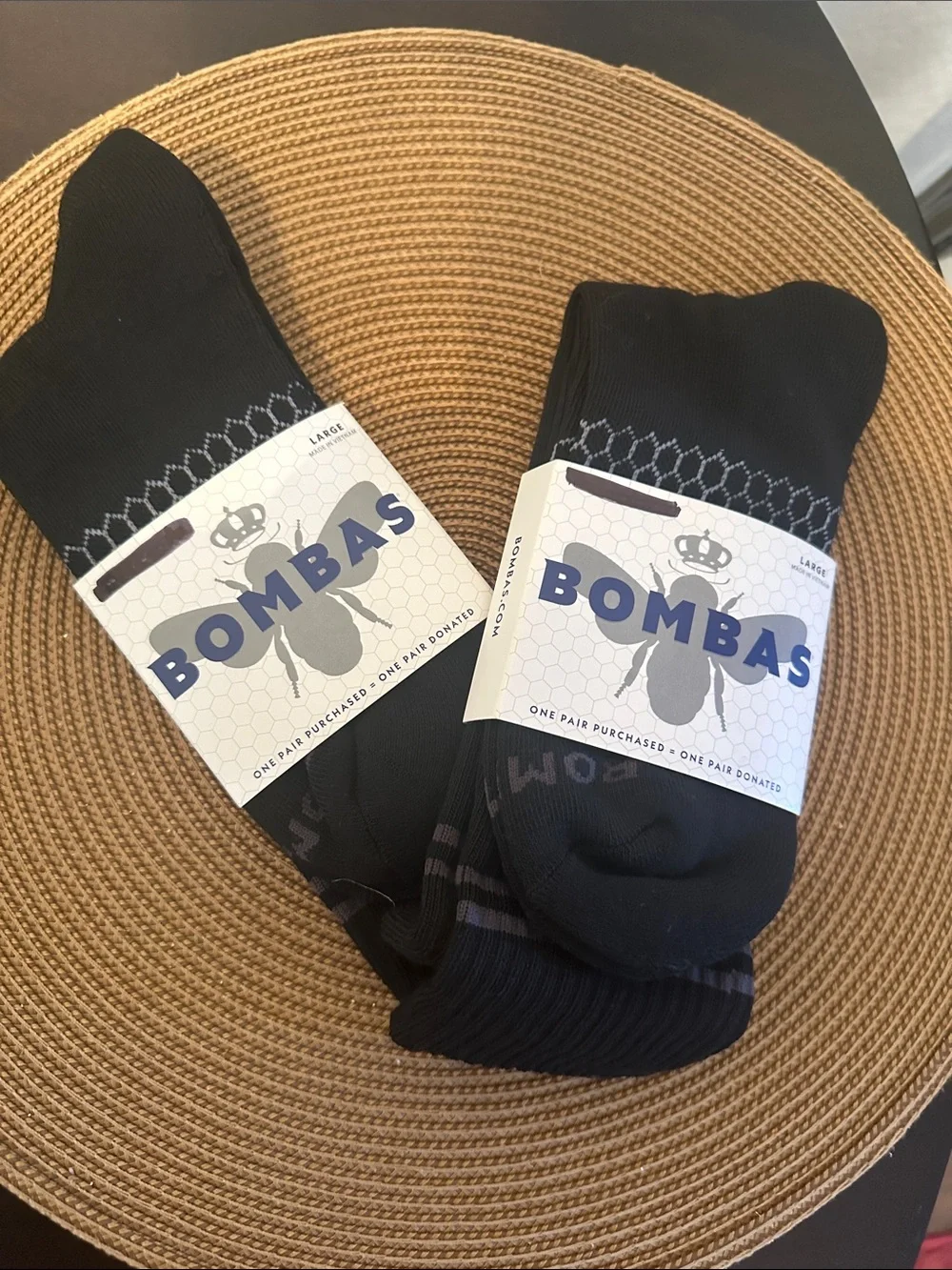 Bombas Black Calf Socks with Subtle Gray Pattern - Men’s